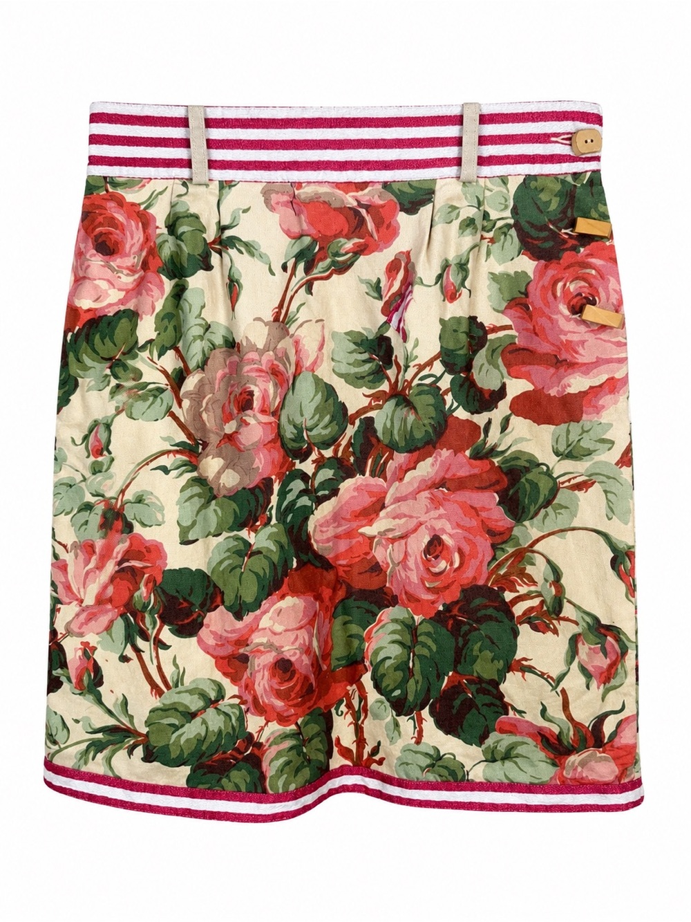 Anthropologie Koto Bolofo Floral‎ Linen Cotton A-Line Skirt 10 Cottagecore Midi